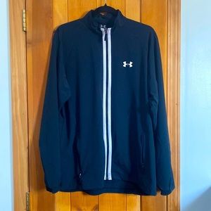 Under Armour Men’s Windbreaker, Black/White, Size Medium